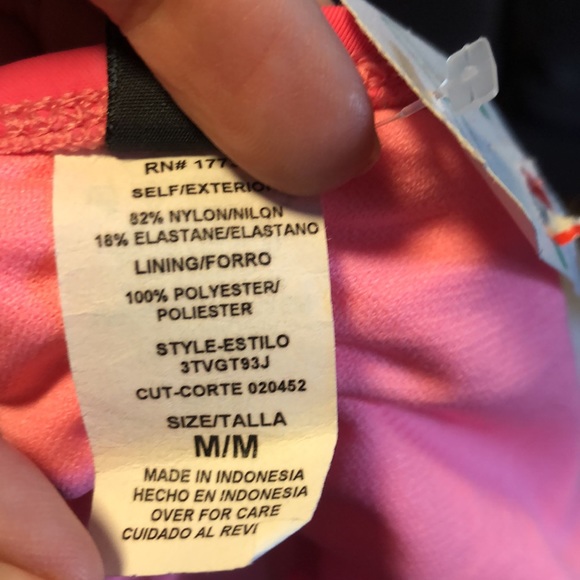 Teal bikini top with NWT pink striped bottoms - Picture 5 of 14